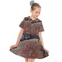 Rustic Charm Abstract Print Kids  Short Sleeve Shirt Dress by dflcprintsclothing