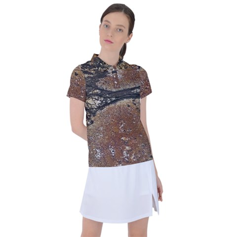 Rustic Charm Abstract Print Women s Polo Tee by dflcprintsclothing