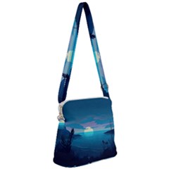 Ai Generated Ocean Sea Water Anime Nautical 2 Zipper Messenger Bag by Pakemis