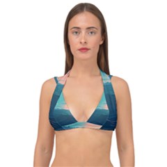 Ai Generated Ocean Sea Water Anime Nautical Double Strap Halter Bikini Top by Pakemis