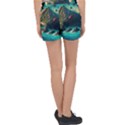 Tropical Island Paradise Ocean Sea Palm Trees Velour Lounge Shorts View2