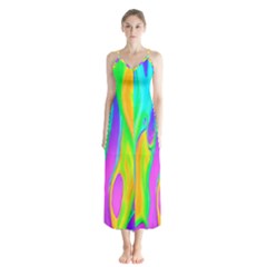 Fluid Background - Fluid Artist - Liquid - Fluid - Trendy Button Up Chiffon Maxi Dress by GardenOfOphir