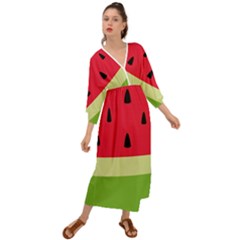 Watermelon Fruit Food Healthy Vitamins Nutrition Grecian Style  Maxi Dress by Wegoenart