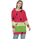 Watermelon Fruit Food Healthy Vitamins Nutrition Women s Long Oversized Pullover Hoodie View1