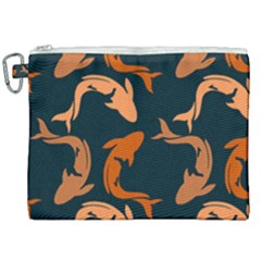 Background Pattern Texture Design Wallpaper Fish Canvas Cosmetic Bag (xxl) by Wegoenart