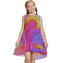 Beautiful Fluid Shapes In A Flowing Background Kids  Frill Swing Dress by GardenOfOphir