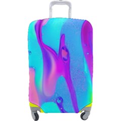 Colorful Abstract Fluid Art Pattern Luggage Cover (large) by GardenOfOphir