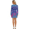 Liquid Art Pattern - Fluid Art Long Sleeve Deep V Mini Dress  View4