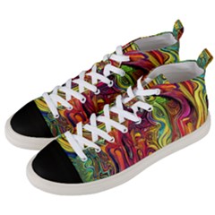 Liquid Art Pattern - Abstract Art Men s Mid-top Canvas Sneakers by GardenOfOphir