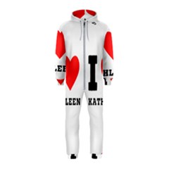 I Love Kathleen Hooded Jumpsuit (kids) by ilovewhateva