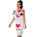 I love kathleen Vintage Frill Sleeve V-Neck Bodycon Dress View2