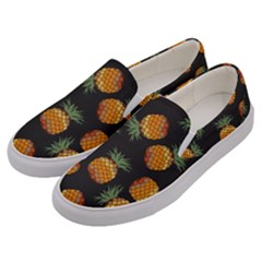 Pineapple Background Pineapple Pattern Men s Canvas Slip Ons by Wegoenart