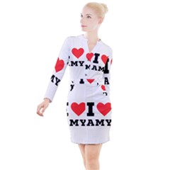 I Love Amy Button Long Sleeve Dress by ilovewhateva