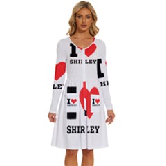 I Love Shirley Long Sleeve Dress With Pocket by ilovewhateva