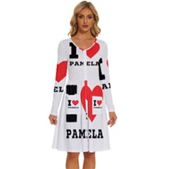 I Love Pamela Long Sleeve Dress With Pocket by ilovewhateva