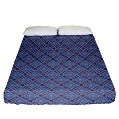 Blue Diamonds Fitted Sheet (queen Size) by Sparkle