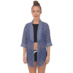 Blue Diamonds Open Front Chiffon Kimono by Sparkle