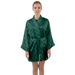 Green Pattern Long Sleeve Satin Kimono by Sparkle