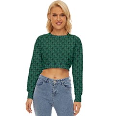 Green Pattern Lightweight Long Sleeve Sweatshirt by Sparkle