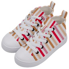 Stripe Pattern Kids  Mid-top Canvas Sneakers by GardenOfOphir