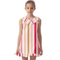 Stripe Pattern Kids  Pilgrim Collar Ruffle Hem Dress View1