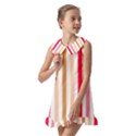 Stripe Pattern Kids  Pilgrim Collar Ruffle Hem Dress View2