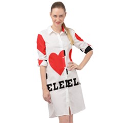 I Love Helen Long Sleeve Mini Shirt Dress by ilovewhateva