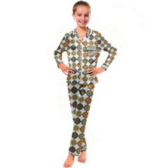 Pattern Kid s Satin Long Sleeve Pajamas Set by GardenOfOphir