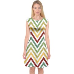 Cevron Capsleeve Midi Dress by GardenOfOphir