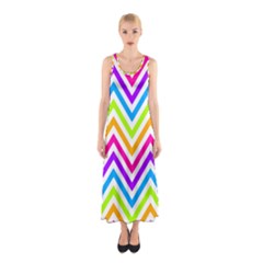 Bright Chevron Sleeveless Maxi Dress by GardenOfOphir