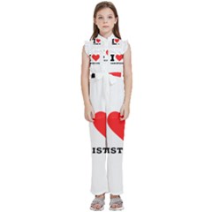 I Love Christine Kids  Sleeveless Ruffle Edge Band Collar Chiffon One Piece by ilovewhateva