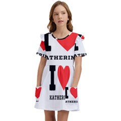 I Love Katherine Kids  Frilly Sleeves Pocket Dress by ilovewhateva