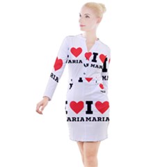 I Love Maria Button Long Sleeve Dress by ilovewhateva