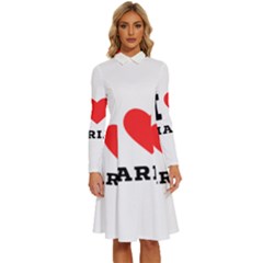 I Love Maria Long Sleeve Shirt Collar A-line Dress by ilovewhateva