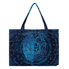 Artificial Intelligence Network Blue Art Medium Tote Bag by Semog4