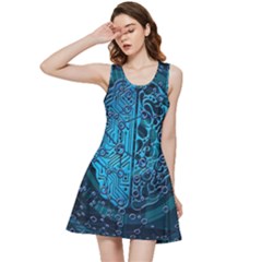 Artificial Intelligence Network Blue Art Inside Out Racerback Dress by Semog4