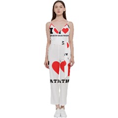 I Love Heather V-neck Spaghetti Strap Tie Front Jumpsuit by ilovewhateva