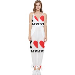 I Love Olivia Sleeveless Tie Ankle Chiffon Jumpsuit by ilovewhateva