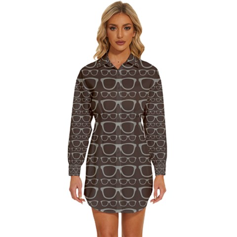 Pattern 194 Womens Long Sleeve Shirt Dress by GardenOfOphir