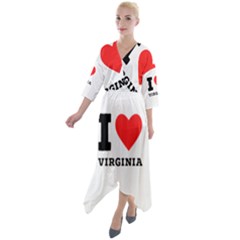 I Love Virginia Quarter Sleeve Wrap Front Maxi Dress by ilovewhateva