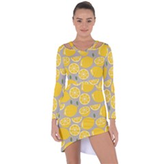 Lemon Background Lemon Wallpaper Asymmetric Cut-out Shift Dress by Semog4