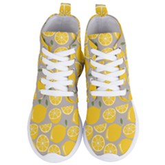 Lemon Background Lemon Wallpaper Women s Lightweight High Top Sneakers by Semog4