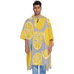 Lemon Background Lemon Wallpaper Men s Hooded Rain Ponchos by Semog4