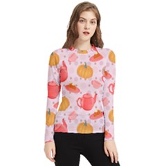 Pumpkin Tea Cup Pie Dessert Women s Long Sleeve Rash Guard by Semog4