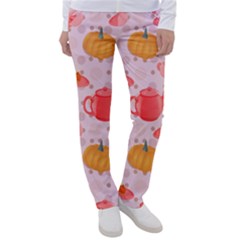 Pumpkin Tea Cup Pie Dessert Women s Casual Pants by Semog4