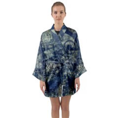 Elemental Beauty Abstract Print Long Sleeve Satin Kimono by dflcprintsclothing