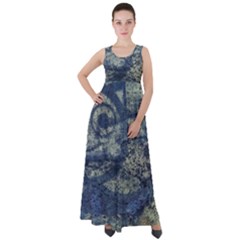 Elemental Beauty Abstract Print Empire Waist Velour Maxi Dress by dflcprintsclothing