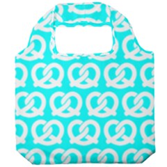 Aqua Pretzel Illustrations Pattern Foldable Grocery Recycle Bag by GardenOfOphir