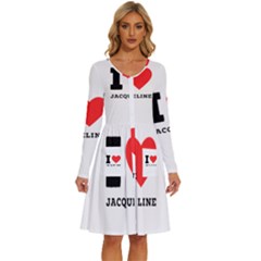 I Love Jacqueline Long Sleeve Dress With Pocket by ilovewhateva