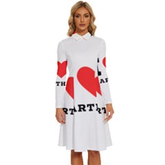 I Love Martha Long Sleeve Shirt Collar A-line Dress by ilovewhateva